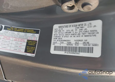 2006 Nissan 350Z Touring from USA, damaged, VIN JN1AZ36A96M455641